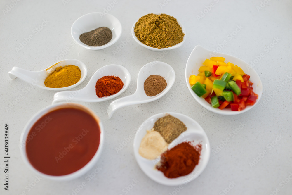 Different varieties of ingredients for making lunch Different varieties of ingredients for making lunch
