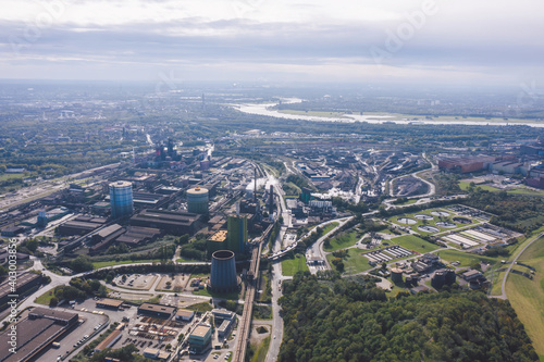 Obraz na płótnie Industrial areas in Duisburg, Germany w salonie