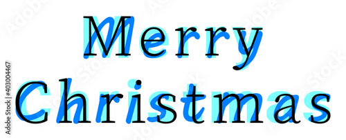 Vector Merry Christmas in mass fonts style