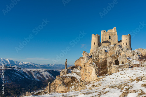 Norman castle Rocca Calascio in the Gran Sasso and Monti della Laga
