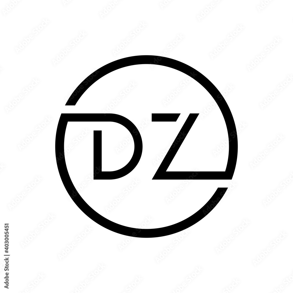 Initial DZ Letter Logo Creative Typography Vector Template. Creative Circle Letter DZ Logo Design Initial DZ Letter Logo Creative Typography Vector Template. Creative Circle Letter DZ Logo Design