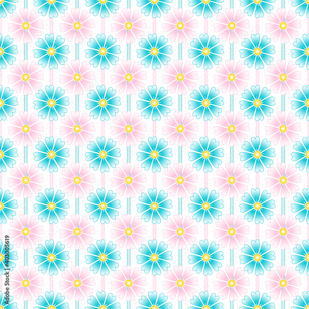 Abstract flowers with stripes and polka dots Abstract flowers with stripes and polka dots