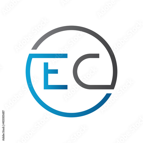 Initial EC Letter Logo Creative Typography Vector Template. Creative Circle Letter EC Logo Design