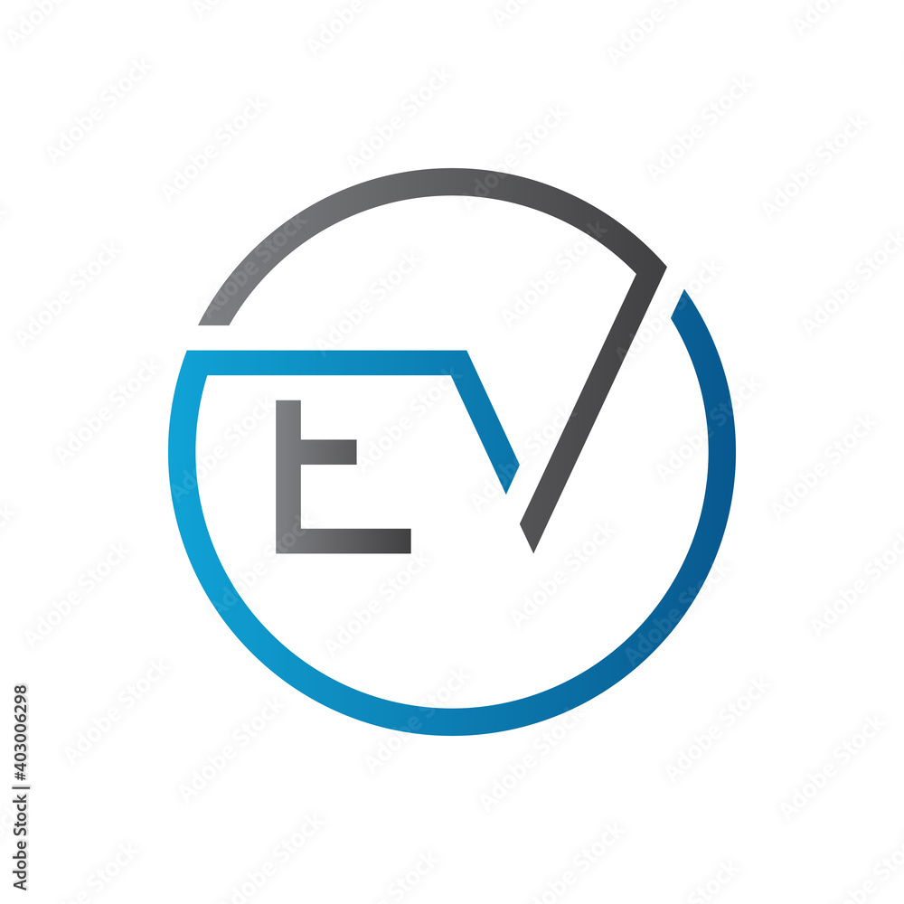 Initial EV Letter Logo Creative Typography Vector Template. Creative Circle Letter EV Logo Design Initial EV Letter Logo Creative Typography Vector Template. Creative Circle Letter EV Logo Design