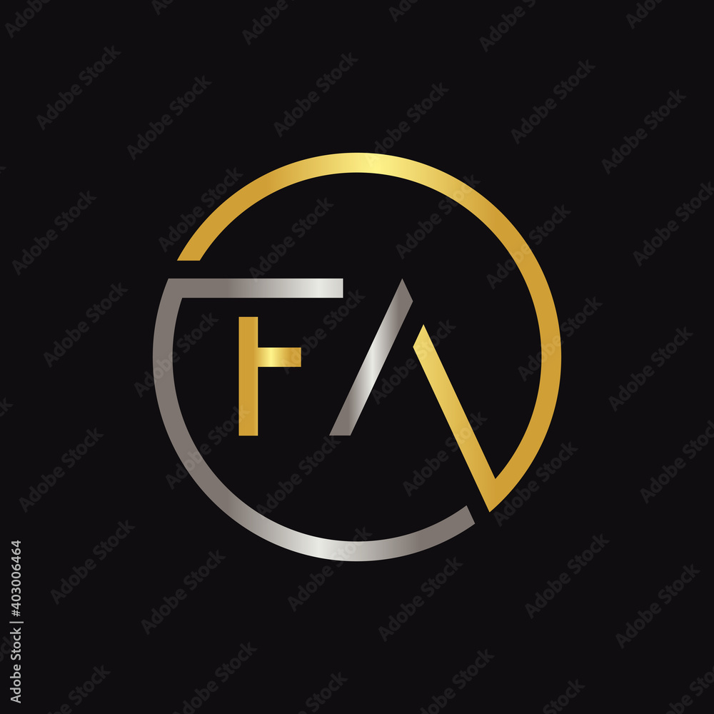 Initial FA Letter Logo Creative Typography Vector Template. Creative Circle Letter FA Logo Vector Initial FA Letter Logo Creative Typography Vector Template. Creative Circle Letter FA Logo Vector