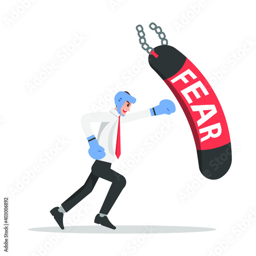 a businessman practicing facing fear