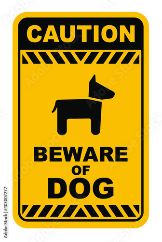beware of dog vector sign