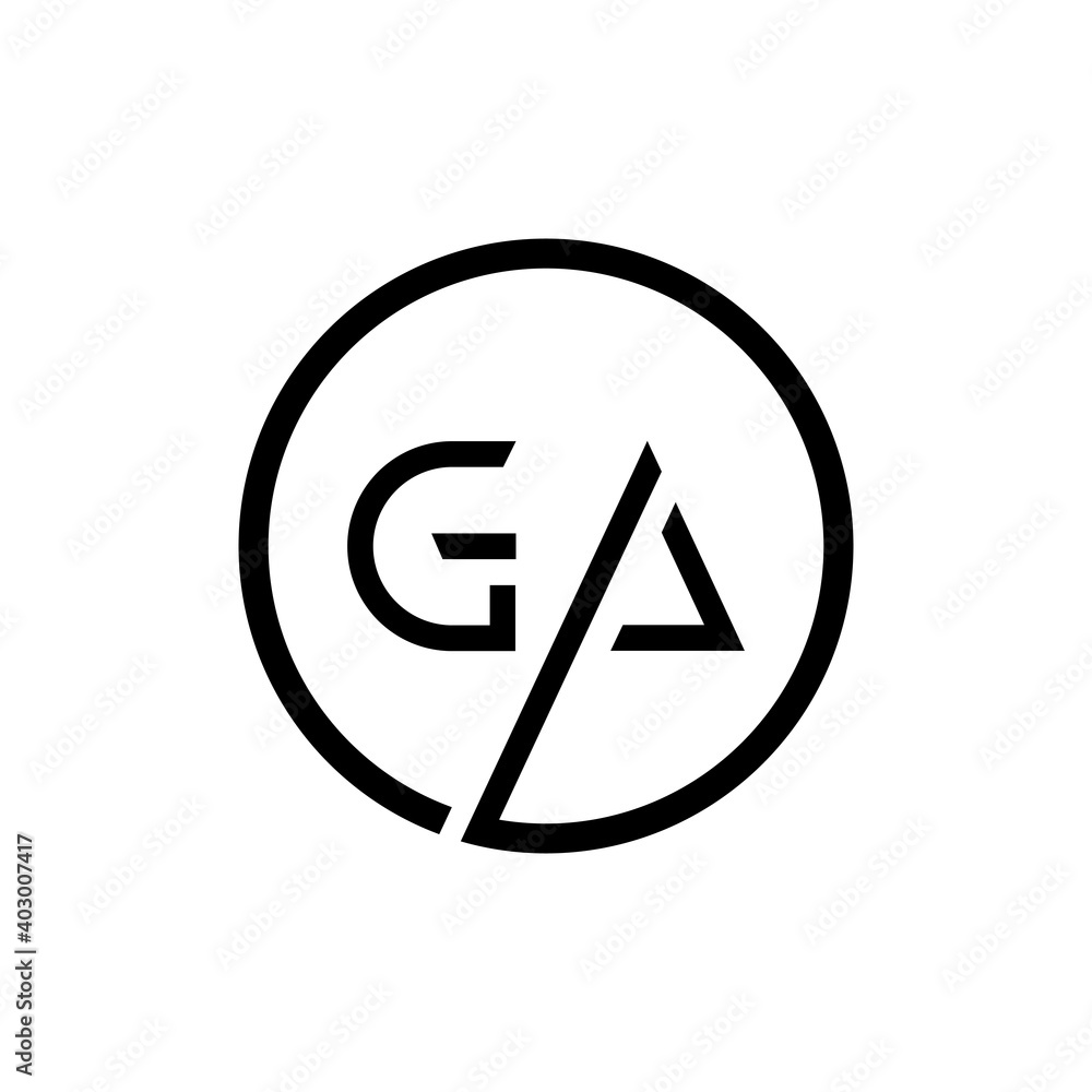 Initial Circle GA Letter Logo Creative Typography Vector Template. Creative Letter GA logo Design Initial Circle GA Letter Logo Creative Typography Vector Template. Creative Letter GA logo Design