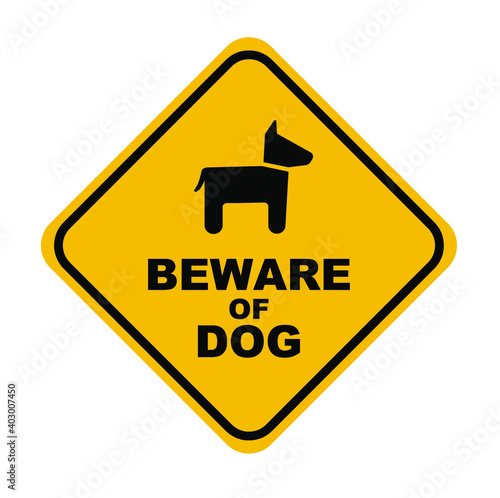 beware of dog vector sign photo
