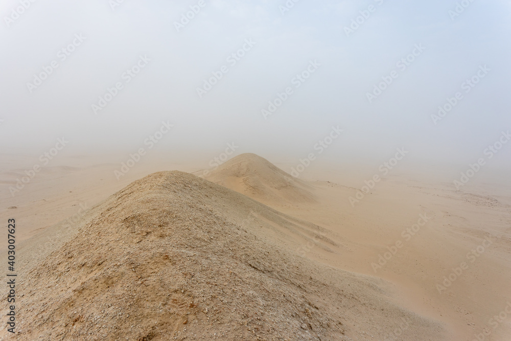 Foggy desert in Saudi Arabia 