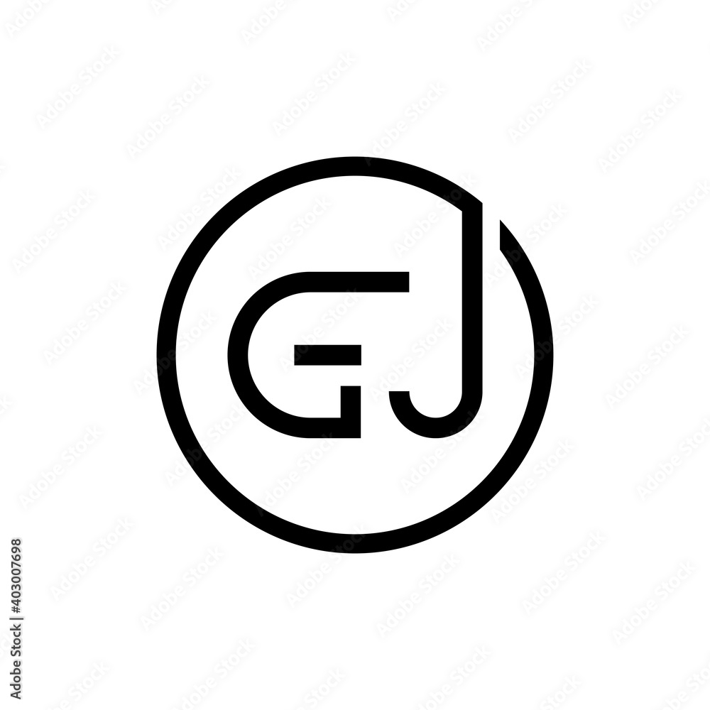 Initial Circle GJ Letter Logo Creative Typography Vector Template. Creative Letter GJ logo Design Initial Circle GJ Letter Logo Creative Typography Vector Template. Creative Letter GJ logo Design