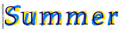 Vector summer in mass fonts style