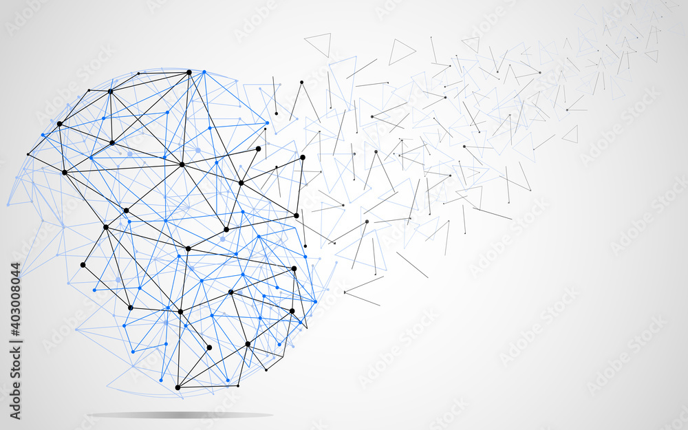 Fototapeta premium Global network concept. Technology connection background. World globe blockchain technology background connect dots and lines. Abstract concept. Digital network technology, vector background