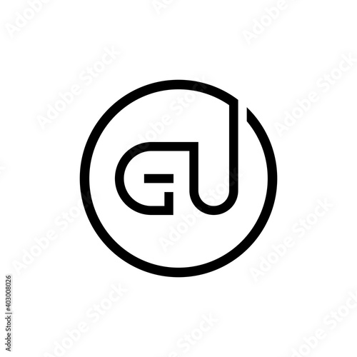 Initial Circle GU Letter Logo Creative Typography Vector Template. Creative Letter GU logo Design