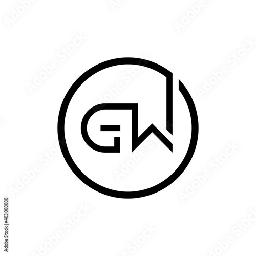 Initial Circle GW Letter Logo Creative Typography Vector Template. Creative Letter GW logo Design