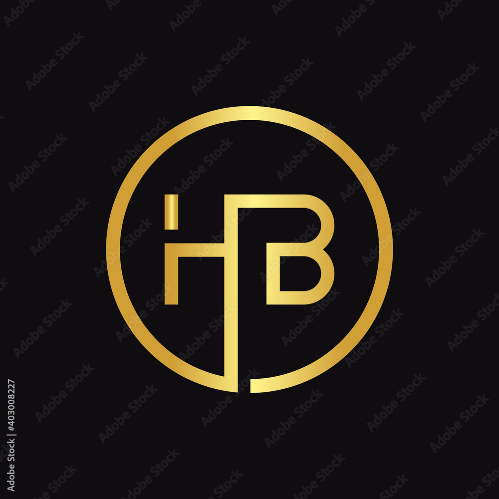 HB Logo Design Vector Template. Initial Circle Letter HB Vector Illustration