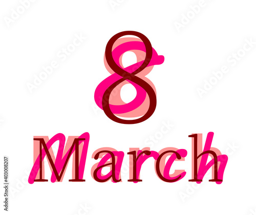 Vector 8 March in mass fonts style