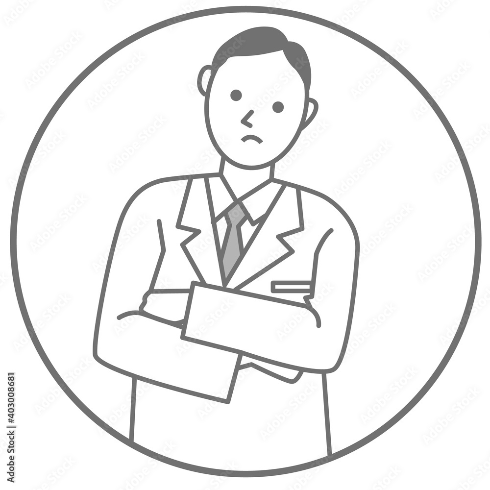 Vector illustration of a troubled doctor Vector illustration of a troubled doctor