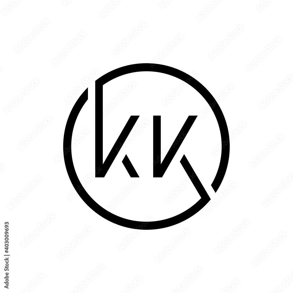 Linked Letter KK Logo Design vector Template. Creative Circle KK Minimal, Flat Logo Design Vector Illustration Linked Letter KK Logo Design vector Template. Creative Circle KK Minimal, Flat Logo Design Vector Illustration