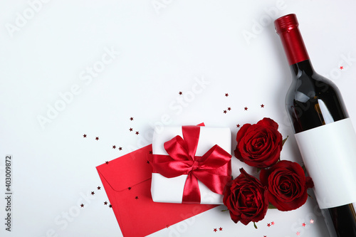 beautiful valentine's day background on colored background with place for text