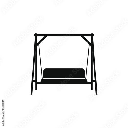 Summer garden outdoor bench vector icon