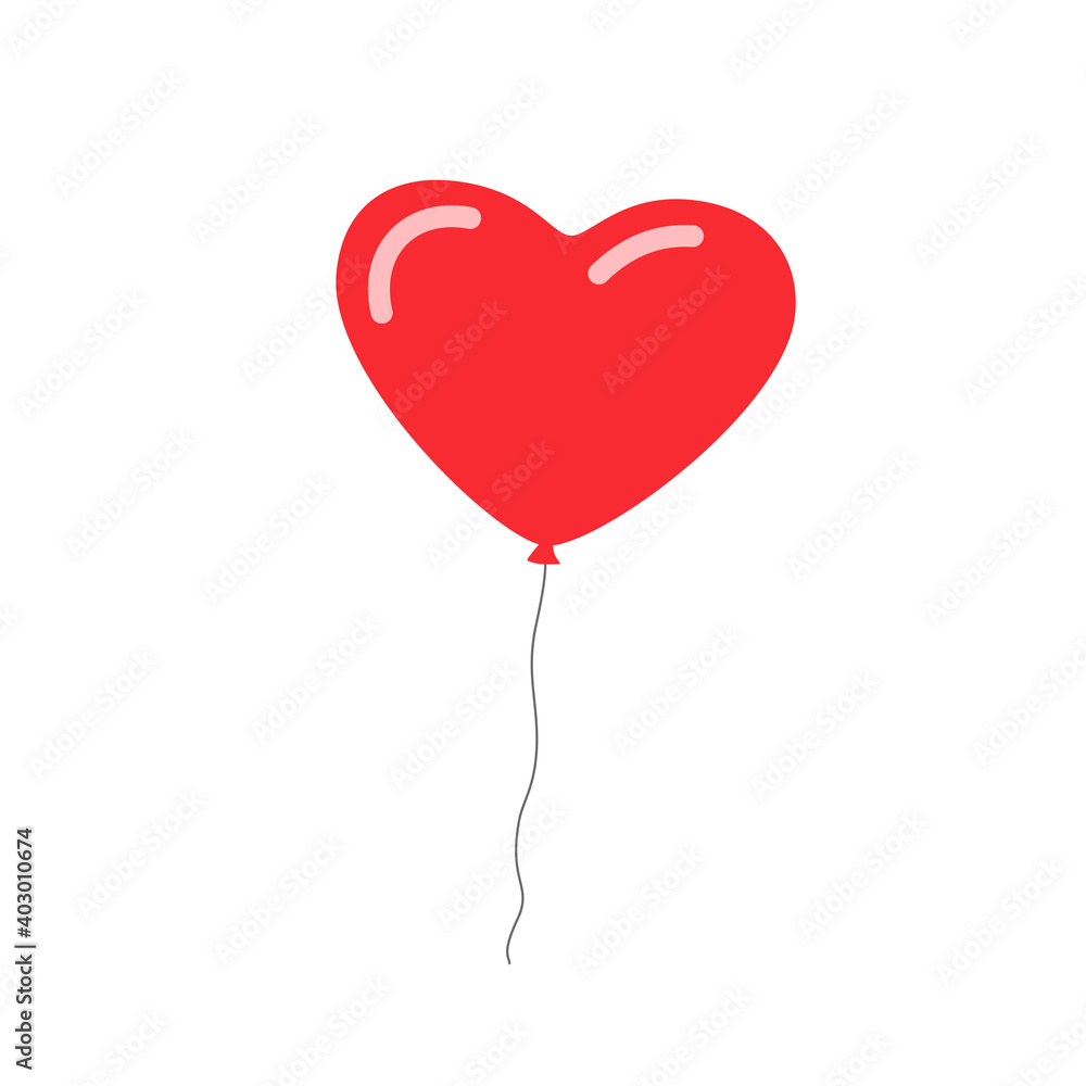 Fototapeta Heart shaped balloon simple icon flat design