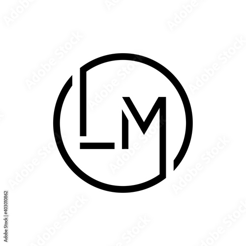 Initial Circle LM letter Logo Design vector Template. Abstract Letter LM logo Design