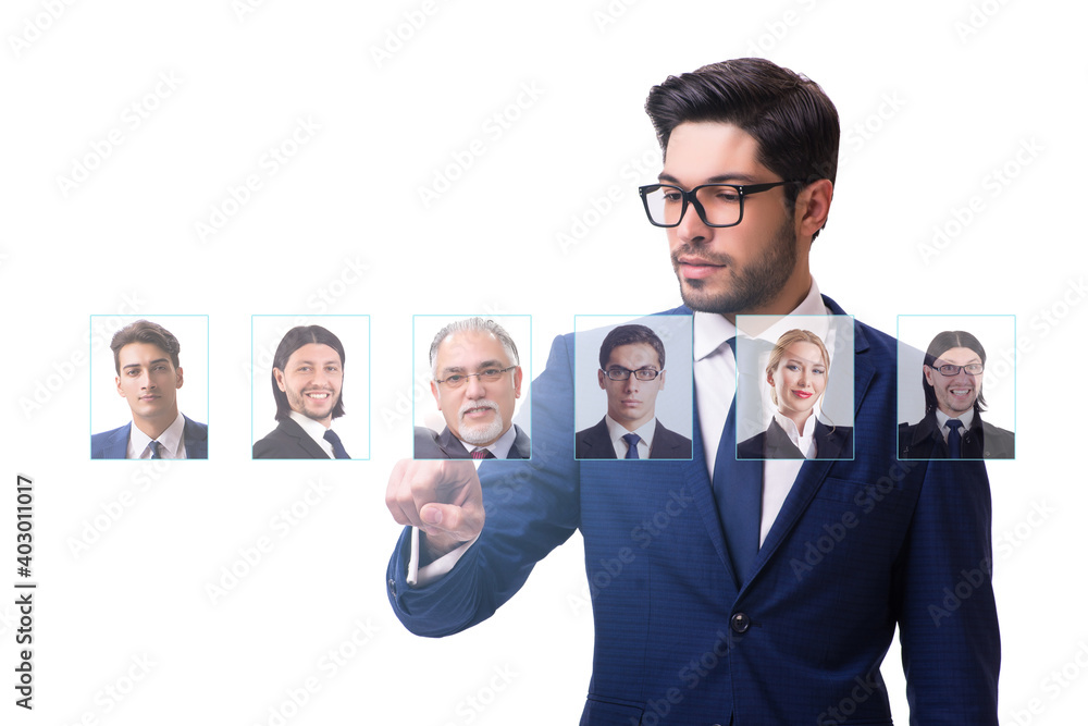 Recruitment and employment concept with businessman Recruitment and employment concept with businessman