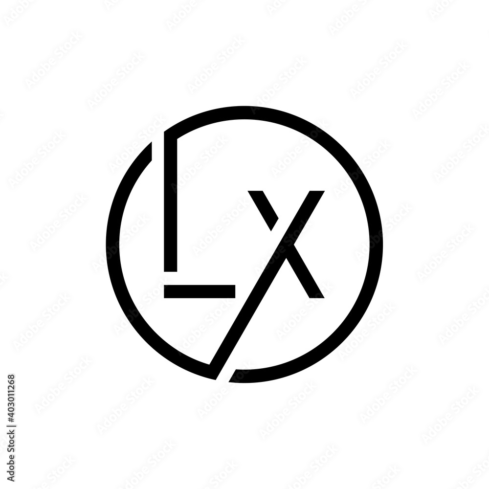Initial Circle LX letter Logo Design vector Template. Abstract Letter LX logo Design Initial Circle LX letter Logo Design vector Template. Abstract Letter LX logo Design