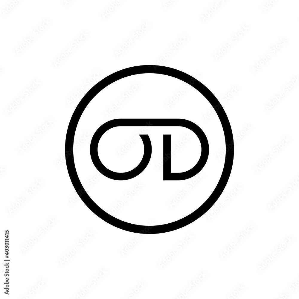 Initial Circle Letter OD Logo Design Vector Template. Abstract Minimal OD Letter Logo Design Initial Circle Letter OD Logo Design Vector Template. Abstract Minimal OD Letter Logo Design