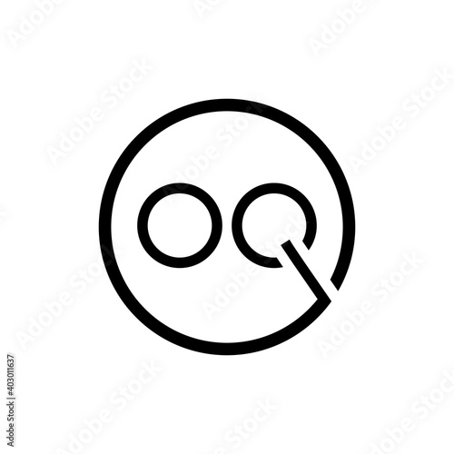 Initial Circle Letter OQ Logo Design Vector Template. Abstract Minimal OQ Letter Logo Design
