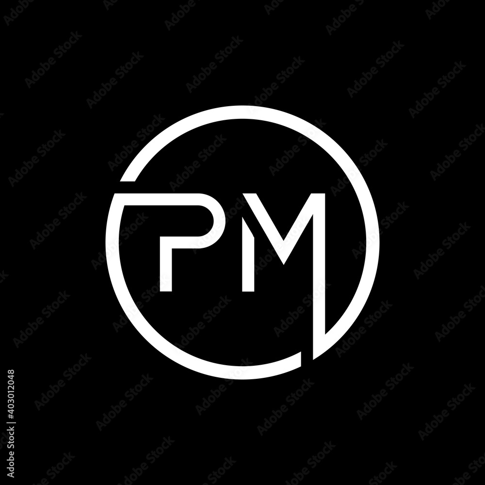 Initial PM Letter Logo Creative Typography Vector Template. Creative Circle  Letter PM Logo Vector. Royalty Free SVG, Cliparts, Vectors, and Stock  Illustration. Image 161577397.