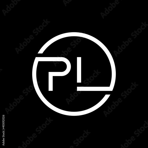 Initial PL Letter Logo Creative Typography Vector Template. Creative Circle Letter PL Logo Vector.