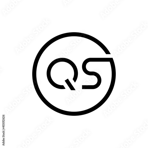 Initial Circle Letter QS Logo Design Vector Template. QS Letter Logo Design