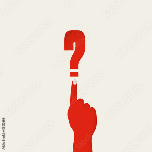 Business analysis vector concept with question mark symbol. Symbol of planning, thinking, brainstorming.