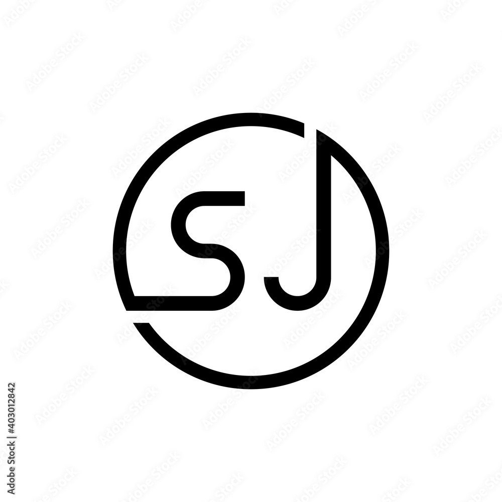 Initial Circle SJ letter Logo Design vector Template. Abstract Letter SJ logo Design Initial Circle SJ letter Logo Design vector Template. Abstract Letter SJ logo Design