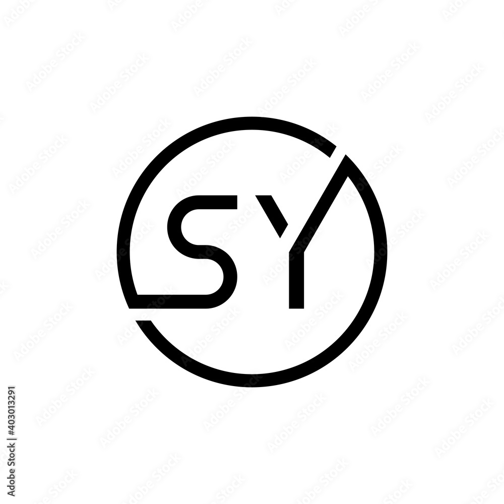 Initial Circle SY letter Logo Design vector Template. Abstract Letter SY logo Design Initial Circle SY letter Logo Design vector Template. Abstract Letter SY logo Design
