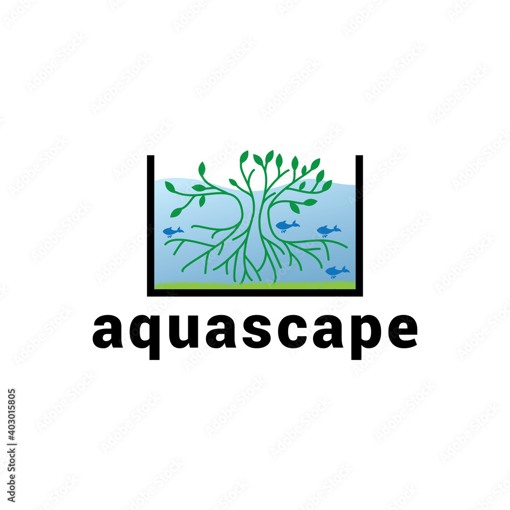 Fototapeta premium Aquascape logo vector template.