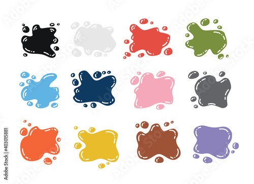 Vector illustration of colorful spots, blots, splashes set. Use in children s teaching books and other designs.