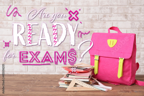 School backpack, stationery...