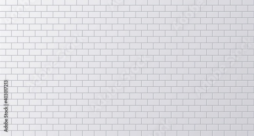 Obraz na płótnie White ceramic tile, clean subway or street wall surface background. Vector illustration. w salonie