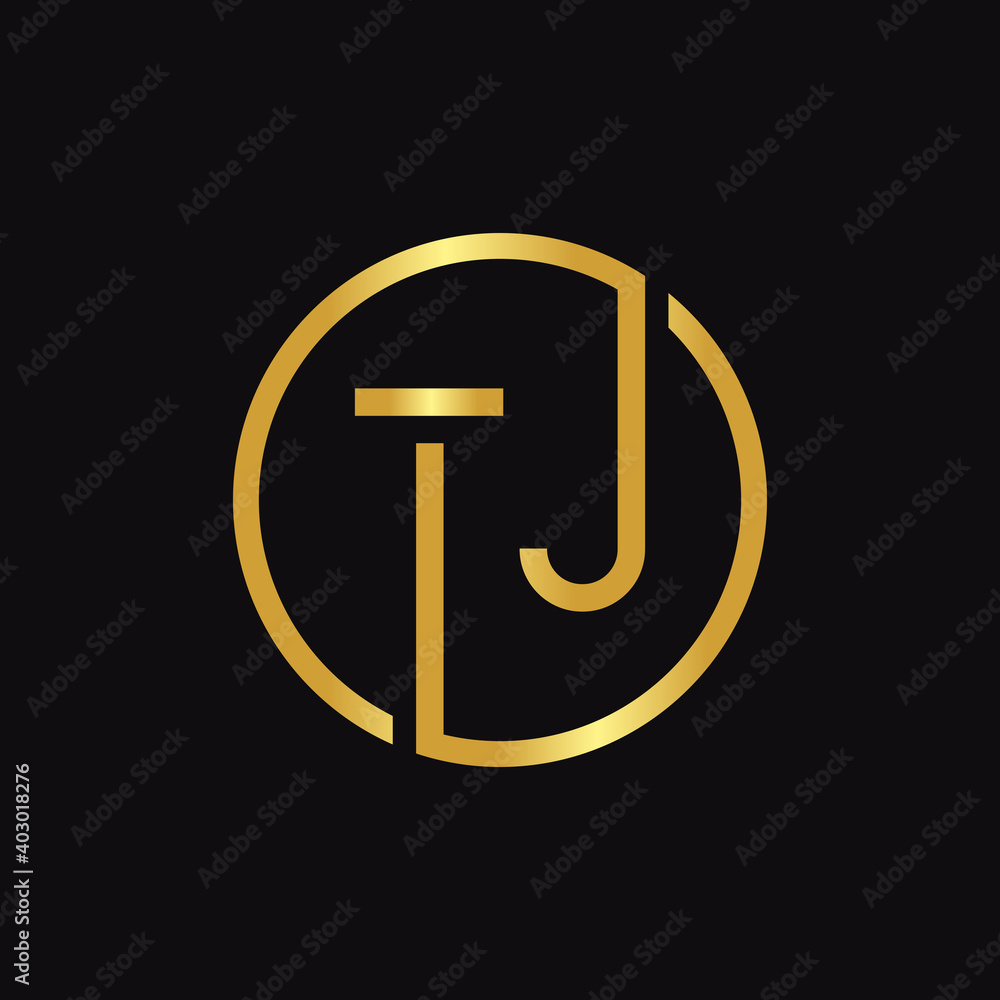 Initial Circle TJ letter Logo Design vector Template. Abstract Letter TJ logo Design Initial Circle TJ letter Logo Design vector Template. Abstract Letter TJ logo Design