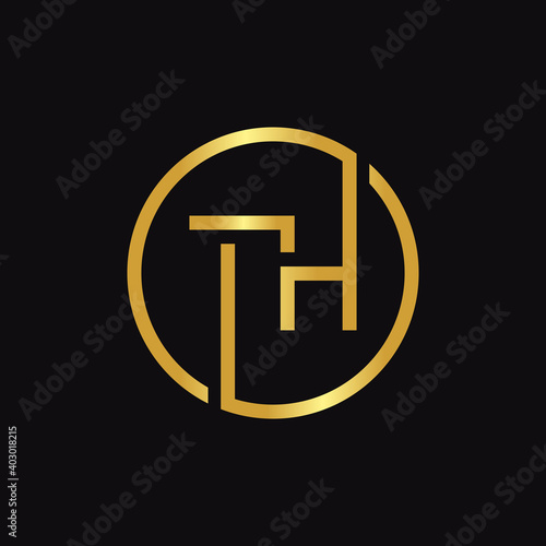 Initial Circle TH letter Logo Design vector Template. Abstract Letter TH logo Design