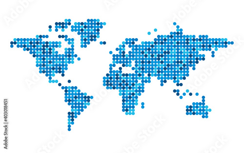 World map blue dotted mosaic