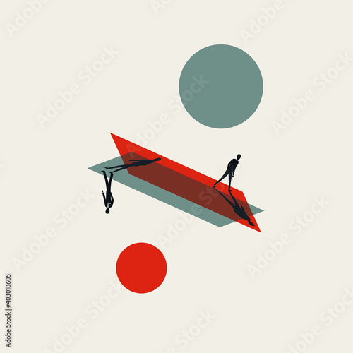 Business disagreement, different opinion vector concept. Symbol of negotiation, communication.
