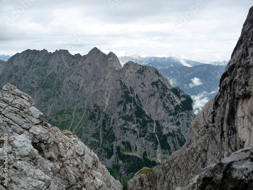 Mountain panorama Alpspitze mountain via ferrata in Garmisch-Partenkirchen, Bavaria, Germany © BirgitKorber