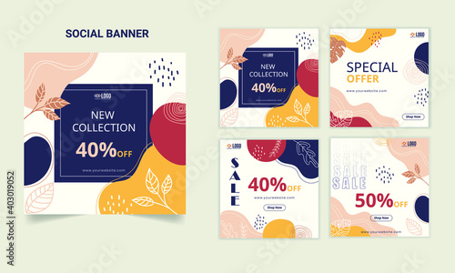 creative modern social media sales banner template