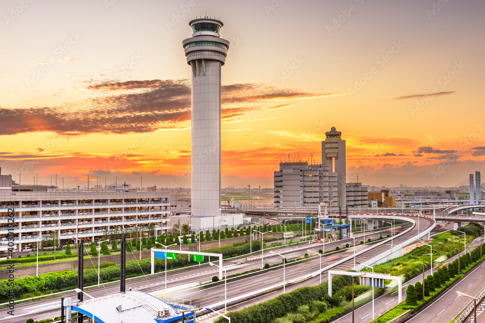 Tokyo, Japan at the control tower of Haneda Airport