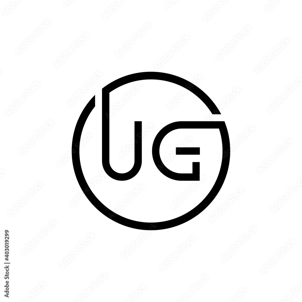 Initial Circle UG letter Logo Design vector Template. Abstract Letter UG logo Design Initial Circle UG letter Logo Design vector Template. Abstract Letter UG logo Design