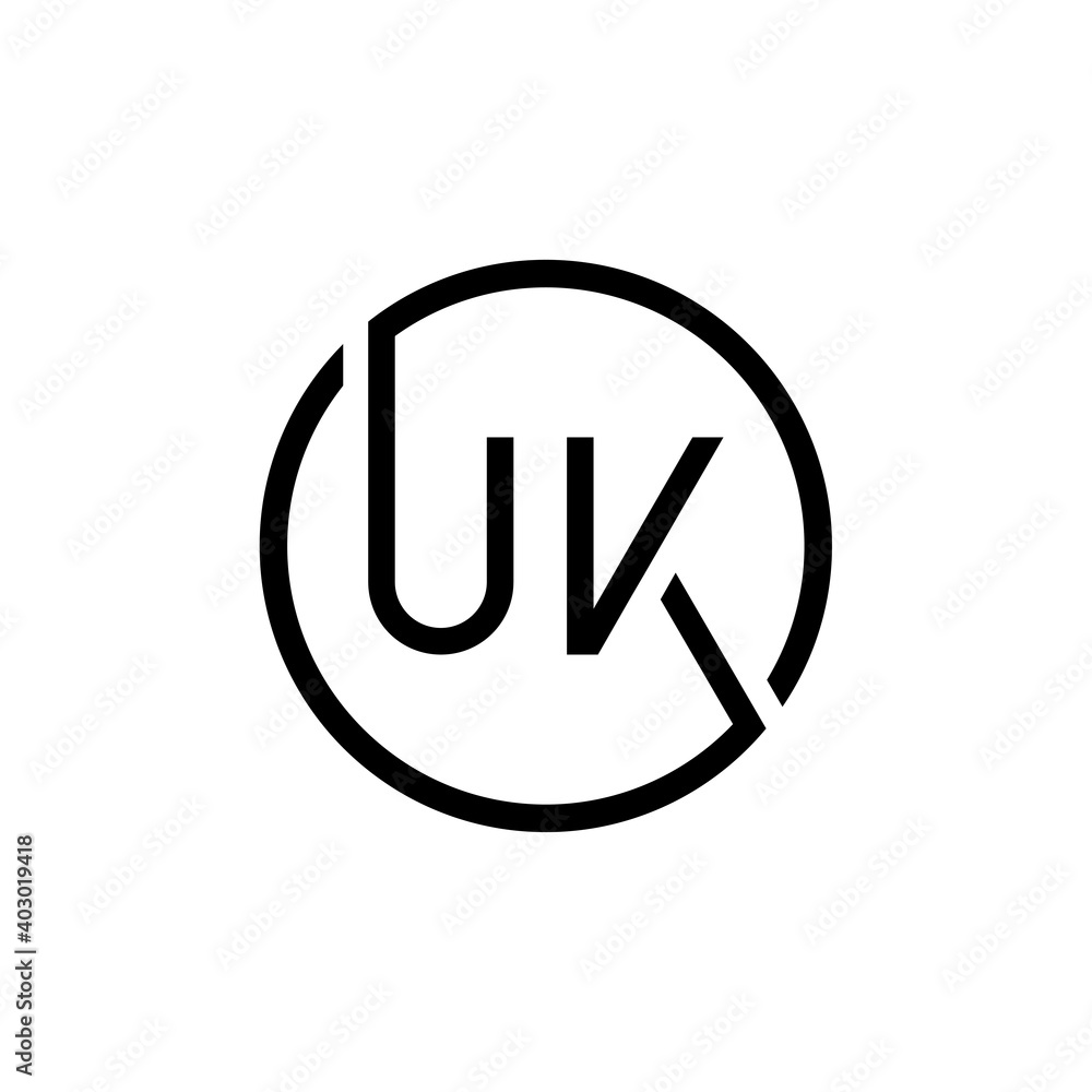 Initial Circle UK letter Logo Design vector Template. Abstract Letter UK logo Design Initial Circle UK letter Logo Design vector Template. Abstract Letter UK logo Design